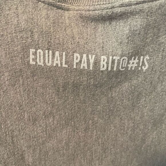 Champion Reverse Weave Men’s Gray Sweatshirt Equal Pay Bitches $$$ - Picture 15 of 15